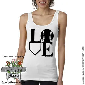 Baseball LOVE Ladies Jersey Tank Shirt