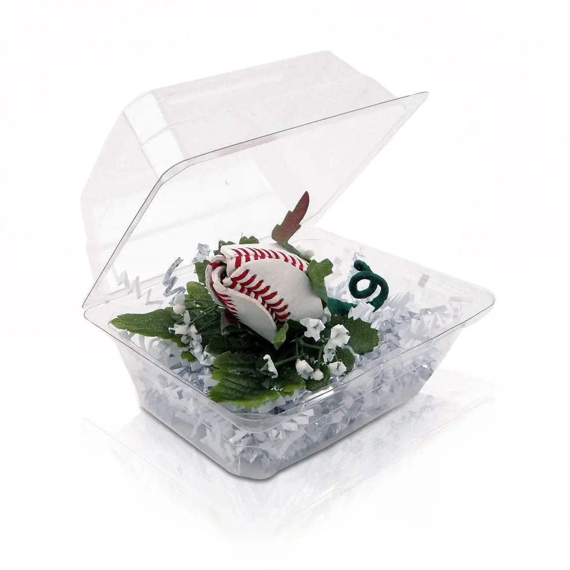 Baseball Rose Boutonniere with Gift Box Arrangement Sports Roses  