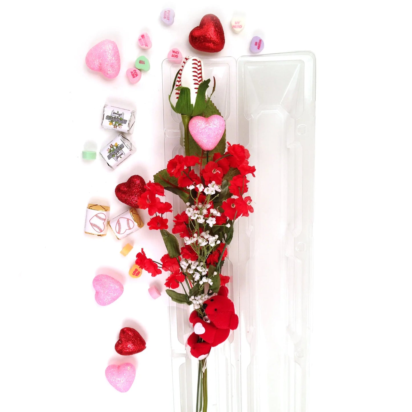 Baseball Rose Valentine's Day Gift Arrangement Sports Roses