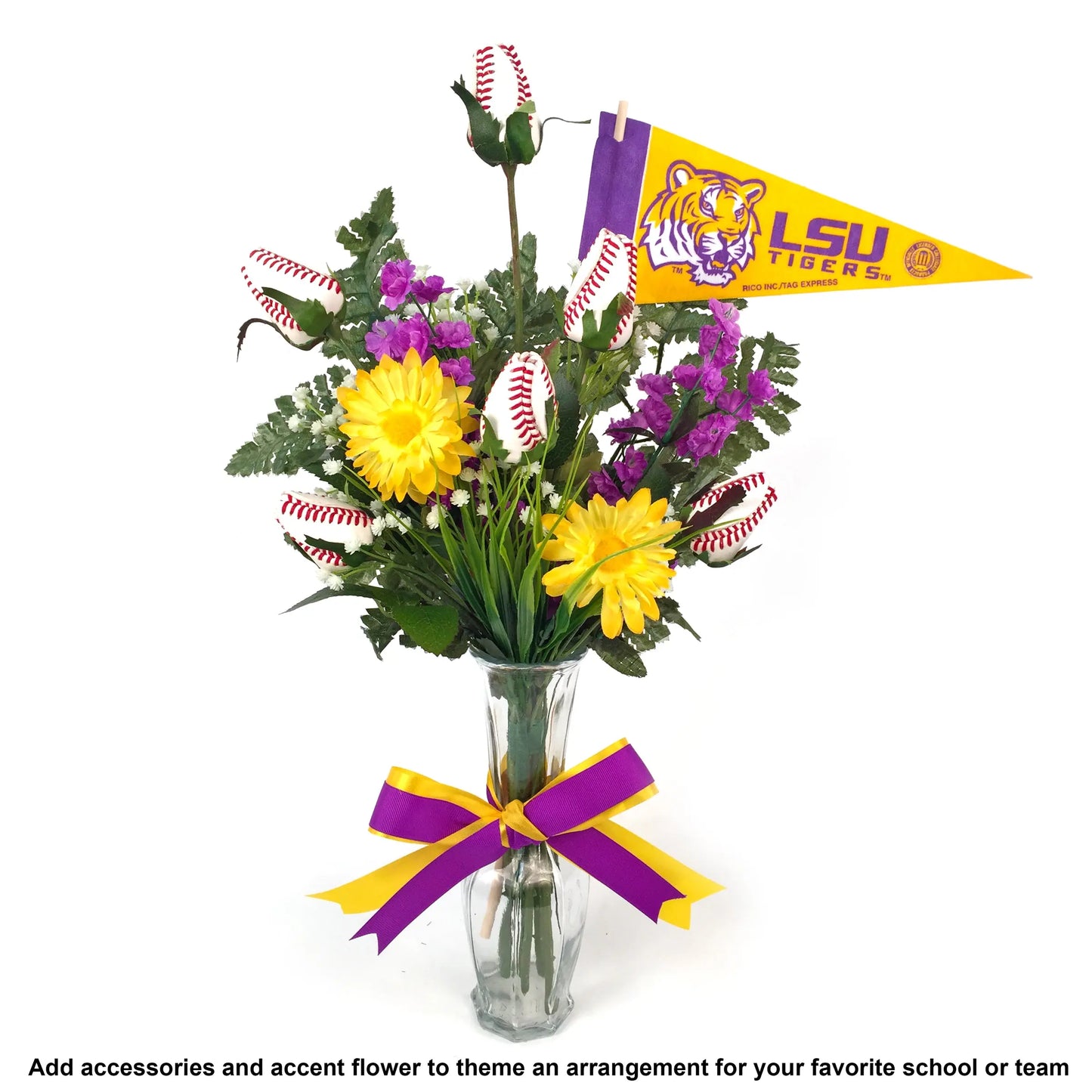 Baseball Rose Vase Arrangement Sports Roses