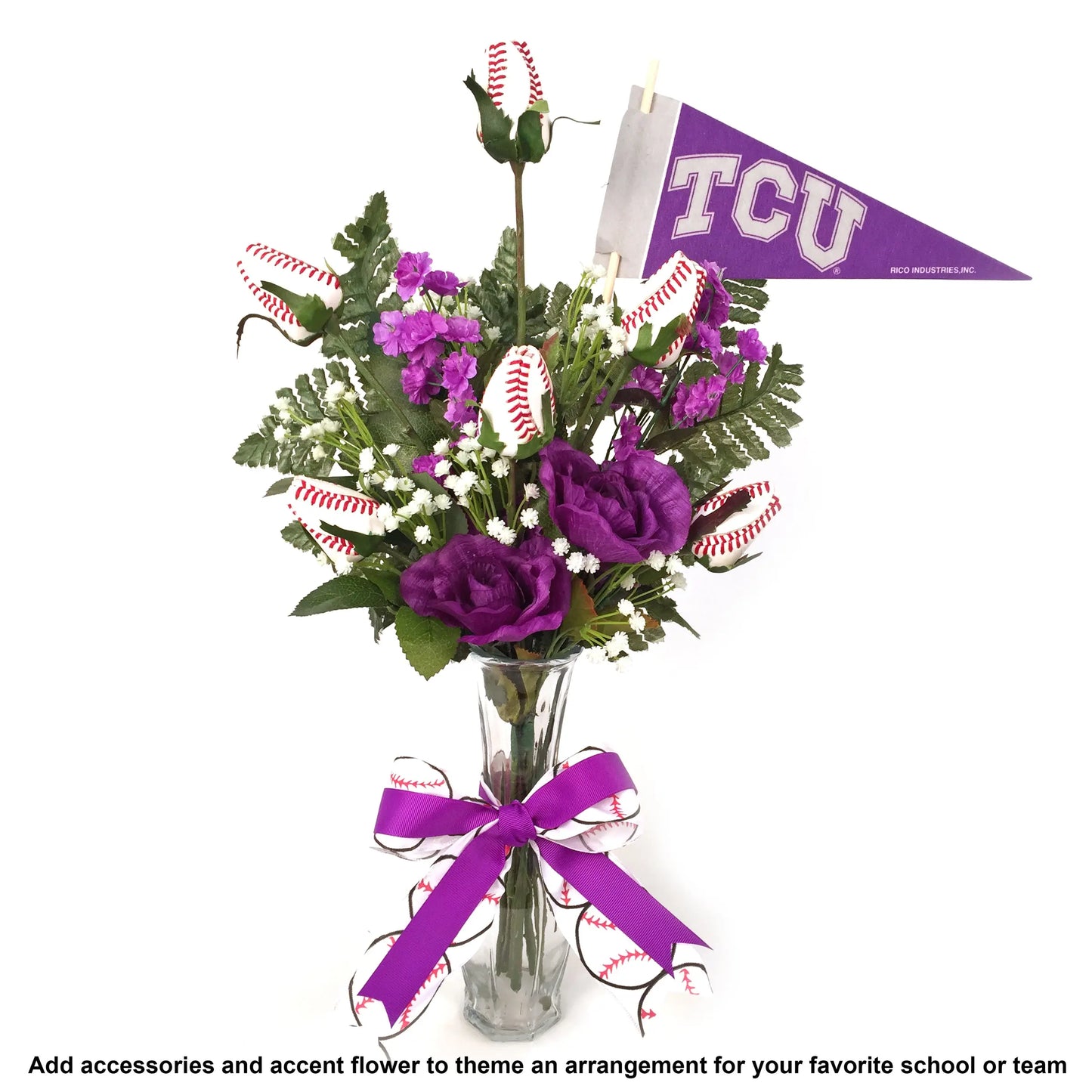 Baseball Rose Vase Arrangement Sports Roses