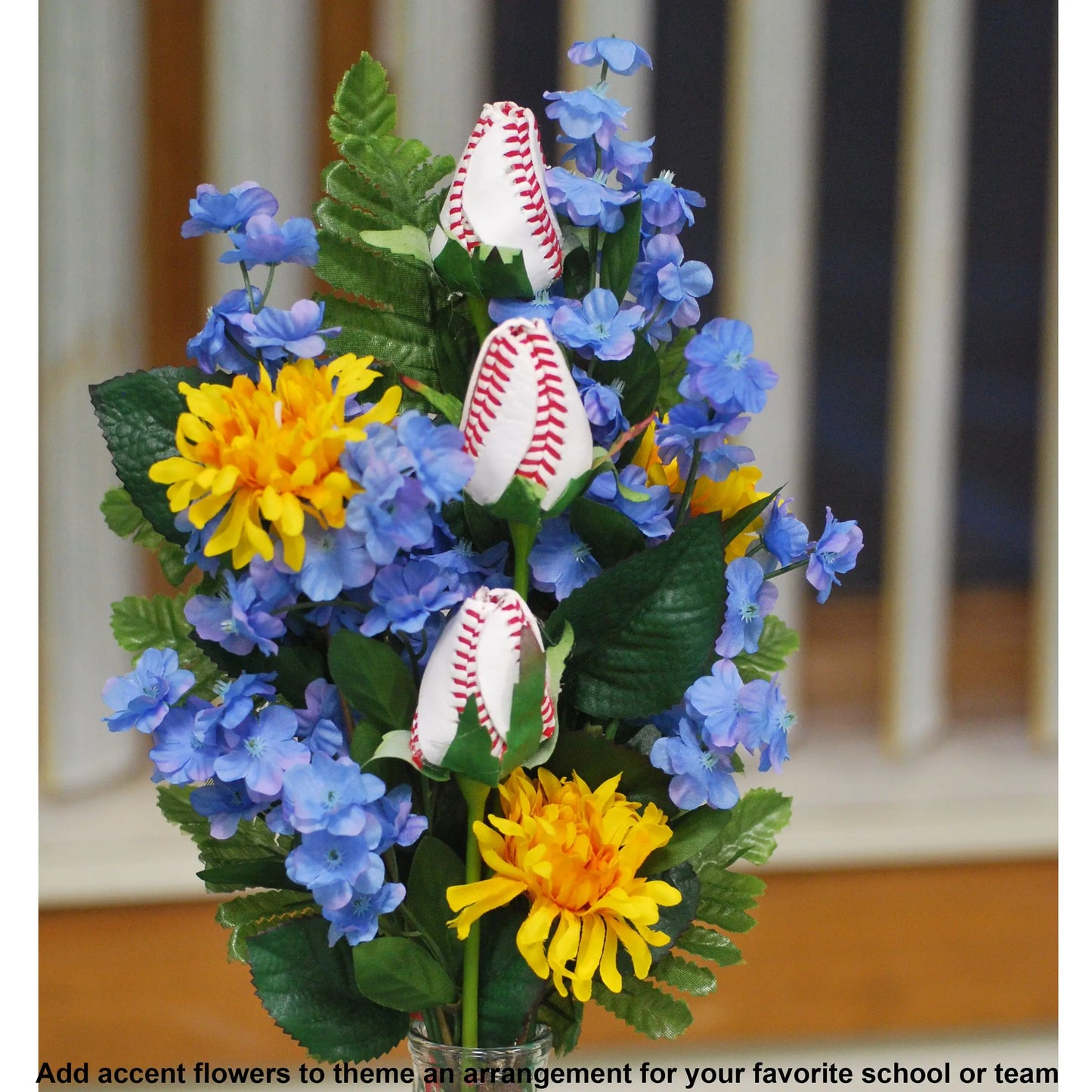 Baseball Rose Vase Arrangement Sports Roses