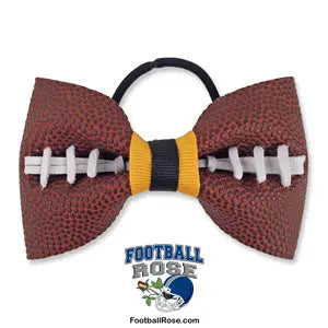 Basic Football Hair Bow - Black and Gold