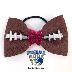 Basic Football Hair Bow - Pink Sparkle