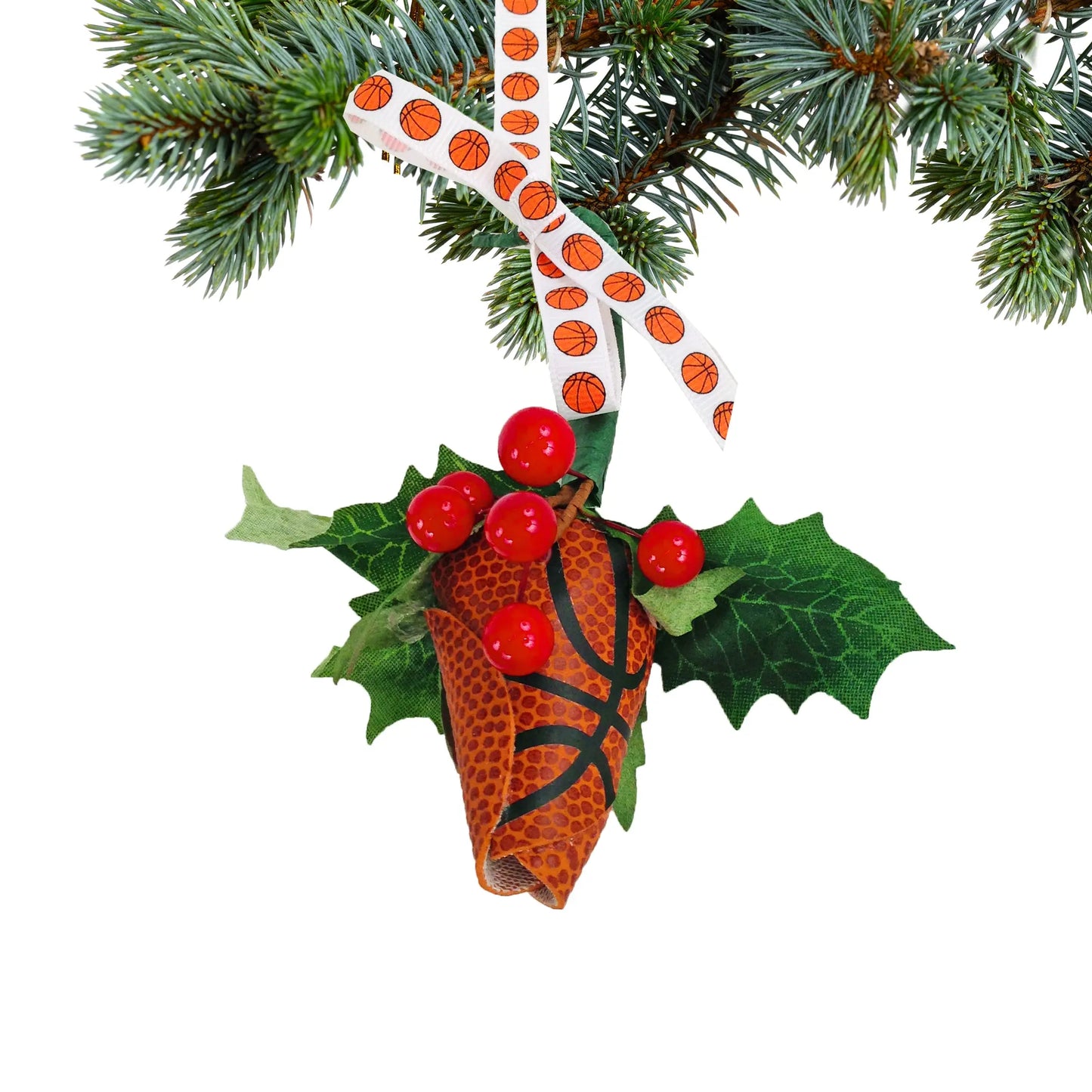 Basketball Rose Christmas Ornament with Gift Box Sports Roses