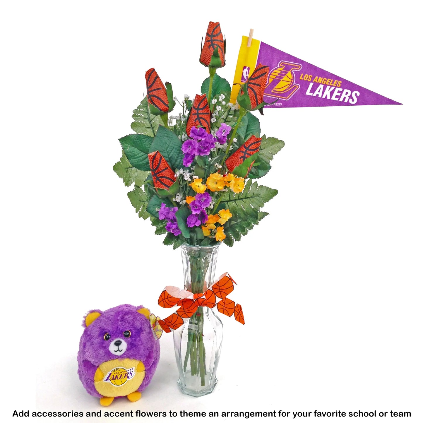 Basketball Rose Vase Arrangement Sports Roses  