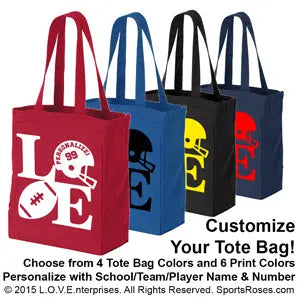 Football LOVE Canvas Tote Bag