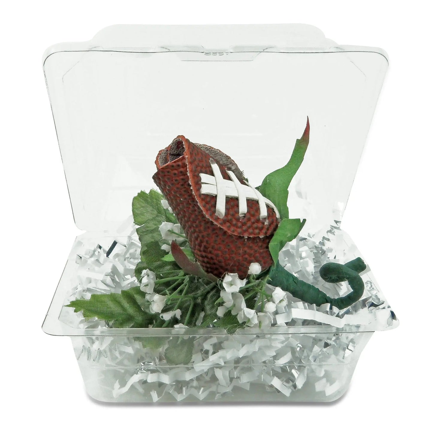 Football Rose Boutonniere with Gift Box Arrangement Sports Roses  