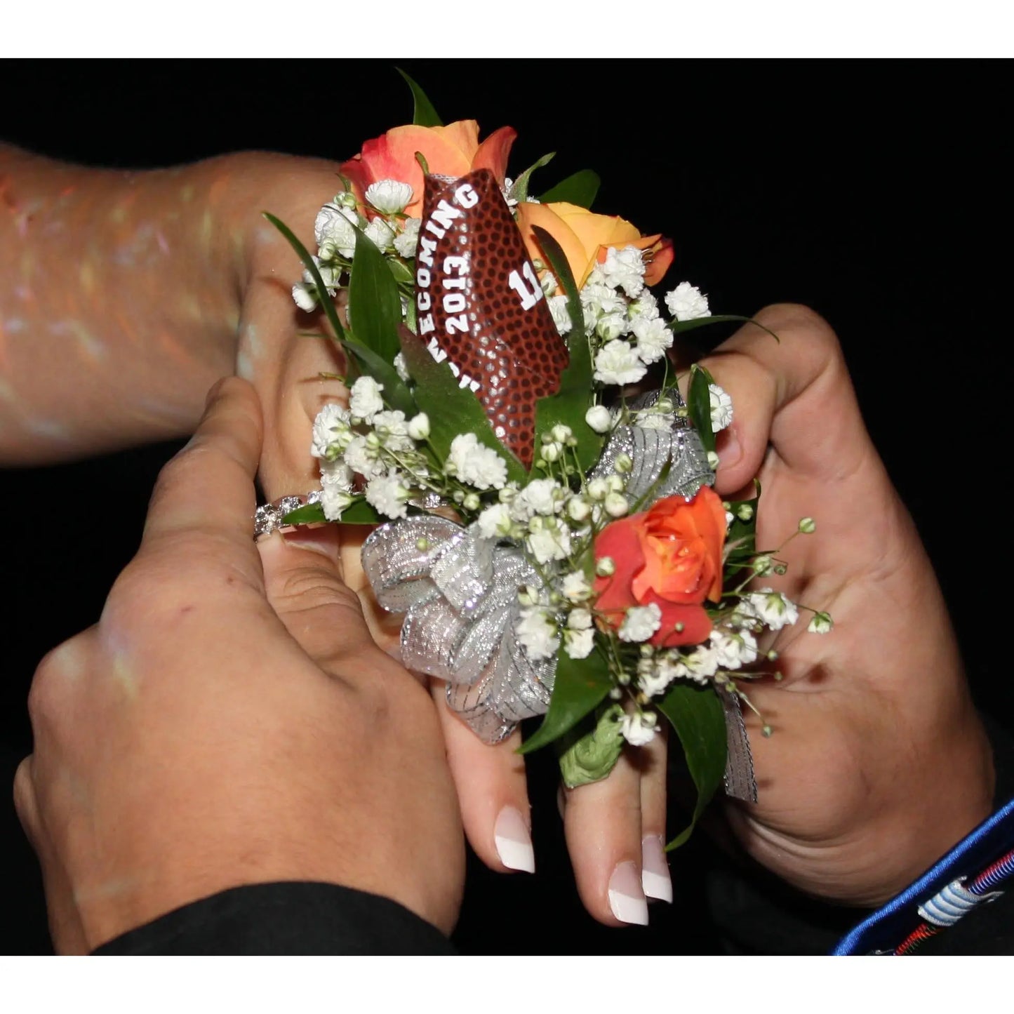 Football Rose Boutonniere with Gift Box Arrangement Sports Roses  