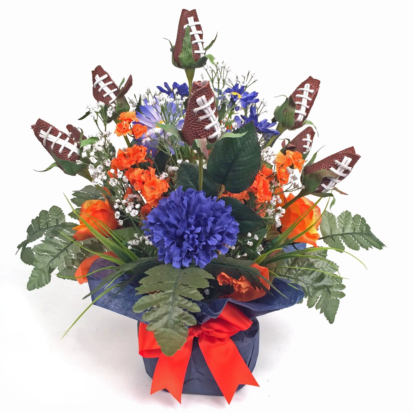 Football Rose Centerpiece Arrangement - Customize Color Theme for School or Team Sports Roses