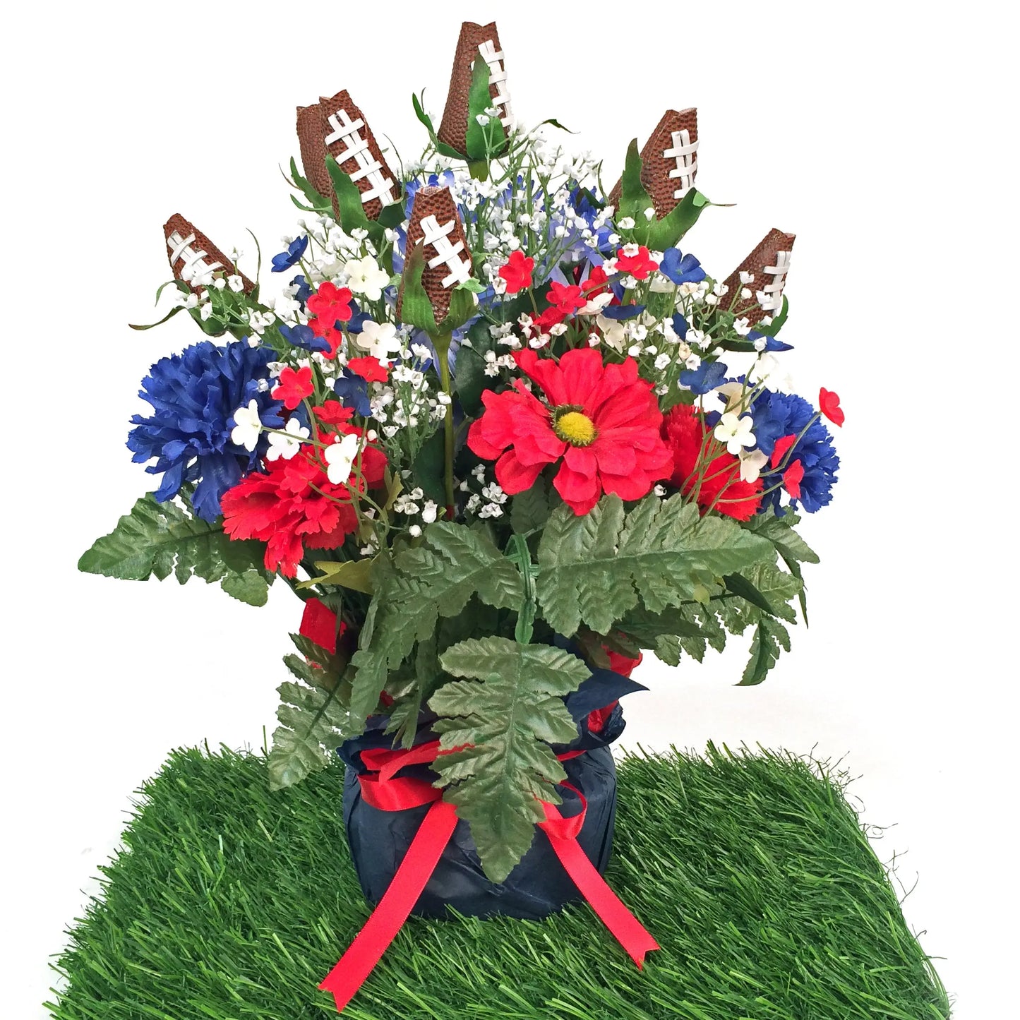 Football Rose Centerpiece Arrangement - Customize Color Theme for School or Team Sports Roses