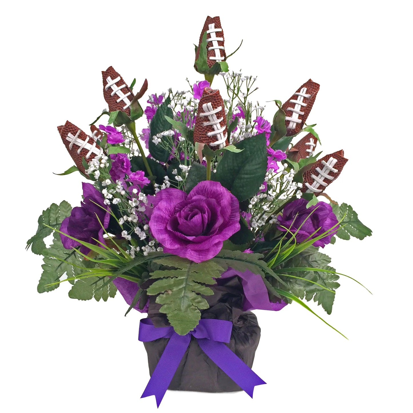 Football Rose Centerpiece Arrangement - Customize Color Theme for School or Team Sports Roses  