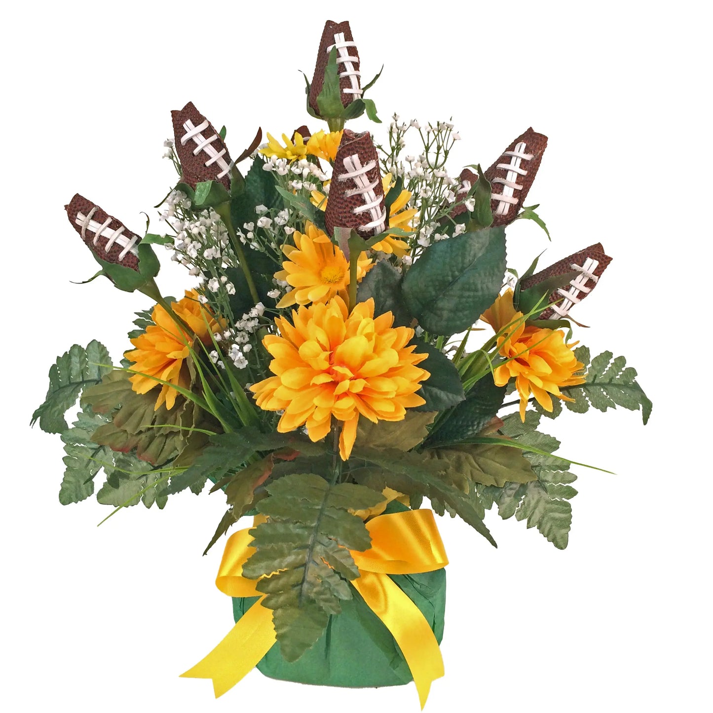Football Rose Centerpiece Arrangement - Customize Color Theme for School or Team Sports Roses