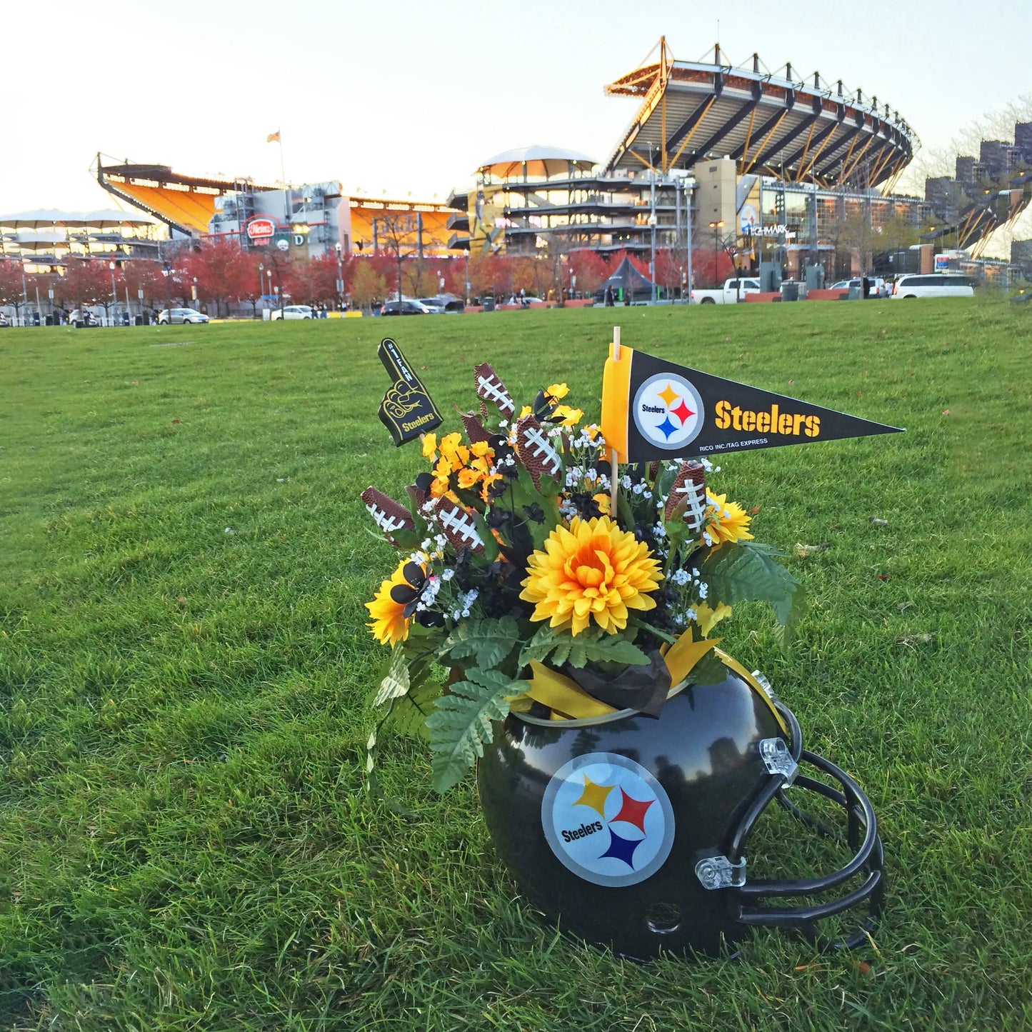 Football Rose Centerpiece Arrangement - Customize Color Theme for School or Team Sports Roses