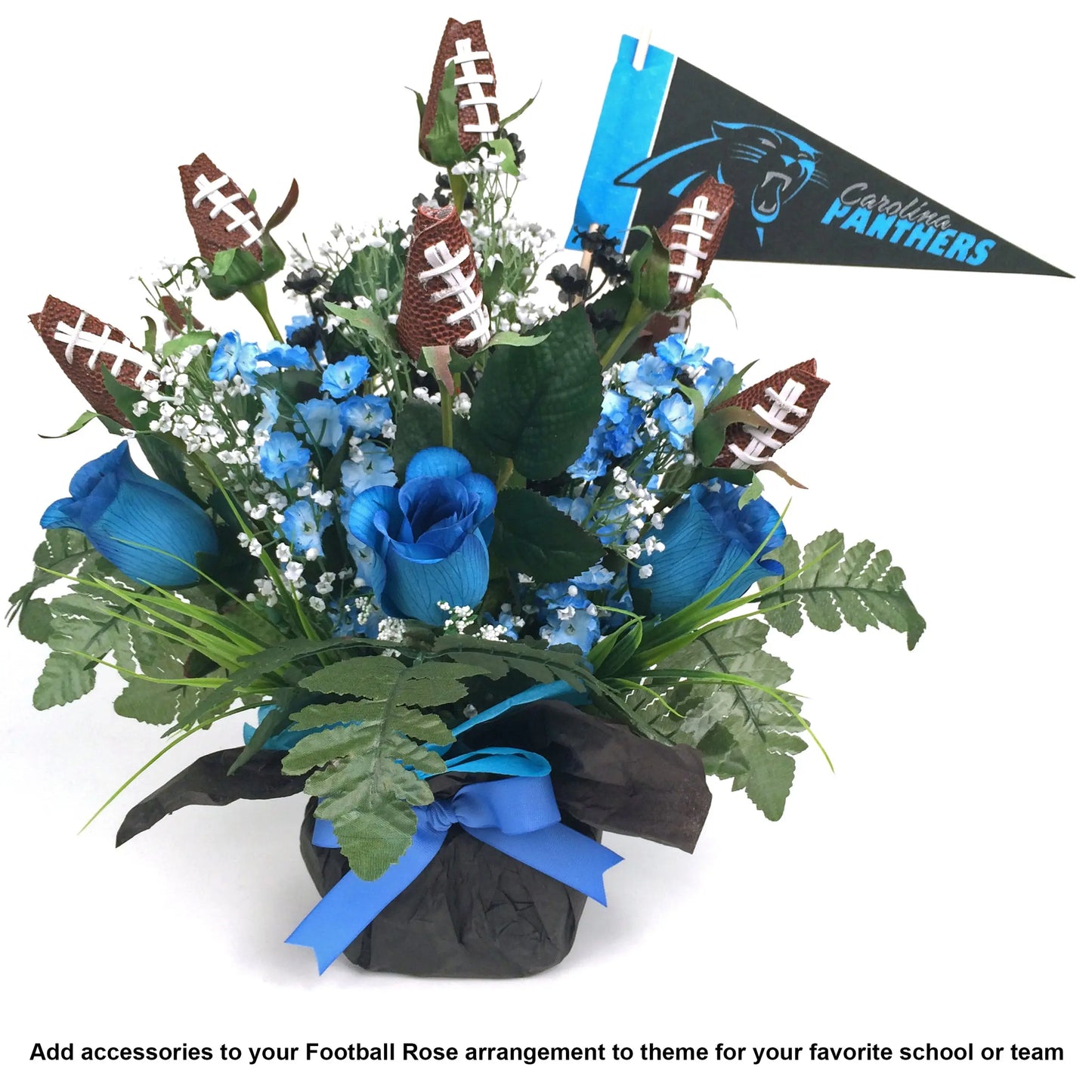 Football Rose Centerpiece Arrangement - Customize Color Theme for School or Team Sports Roses  