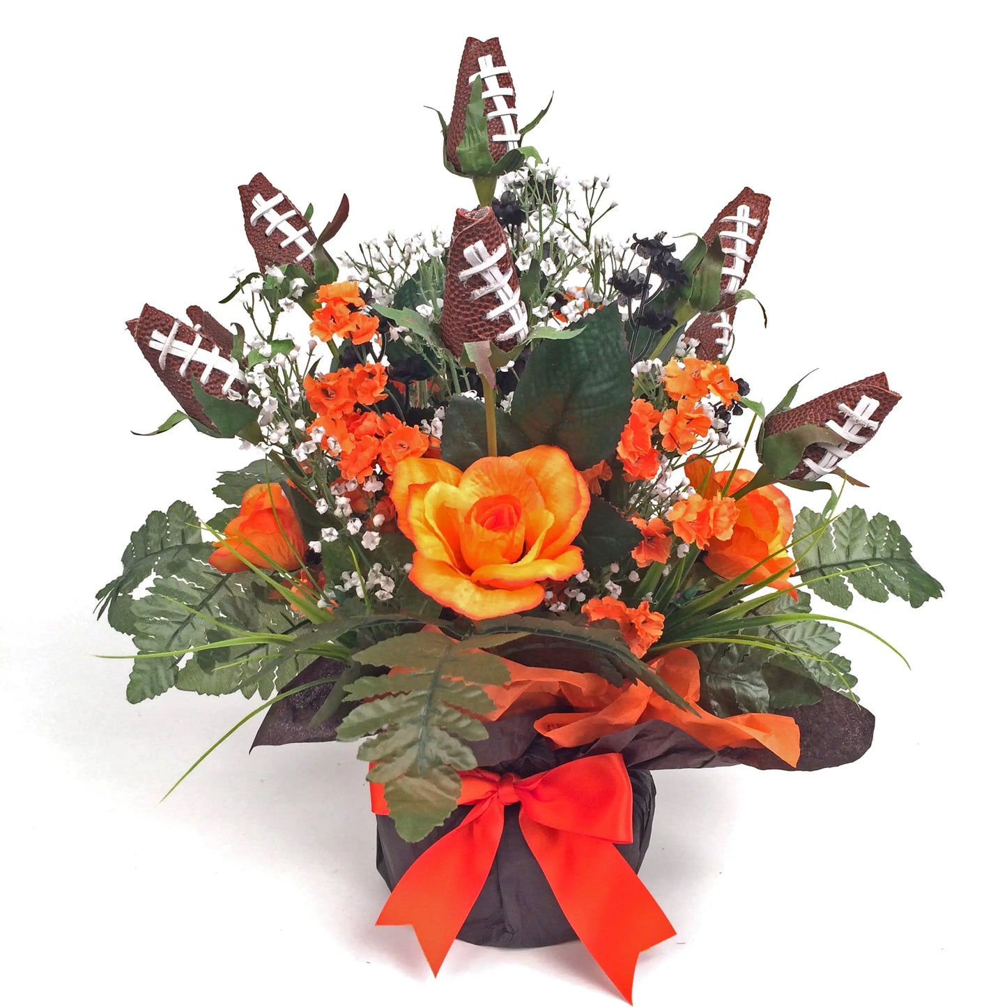 Football Rose Centerpiece Arrangement - Customize Color Theme for School or Team Sports Roses  