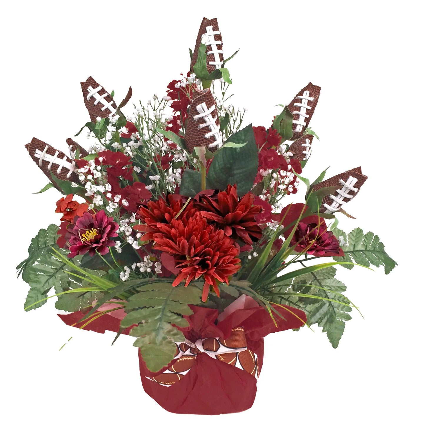 Football Rose Centerpiece Arrangement - Customize Color Theme for School or Team Sports Roses