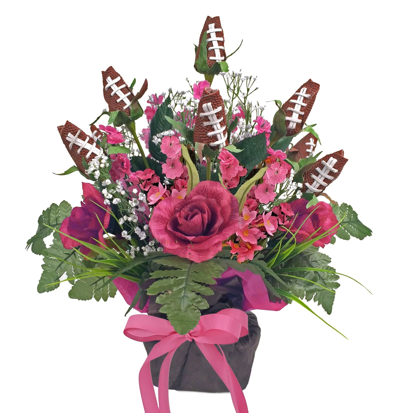 Football Rose Centerpiece Arrangement - Customize Color Theme for School or Team Sports Roses