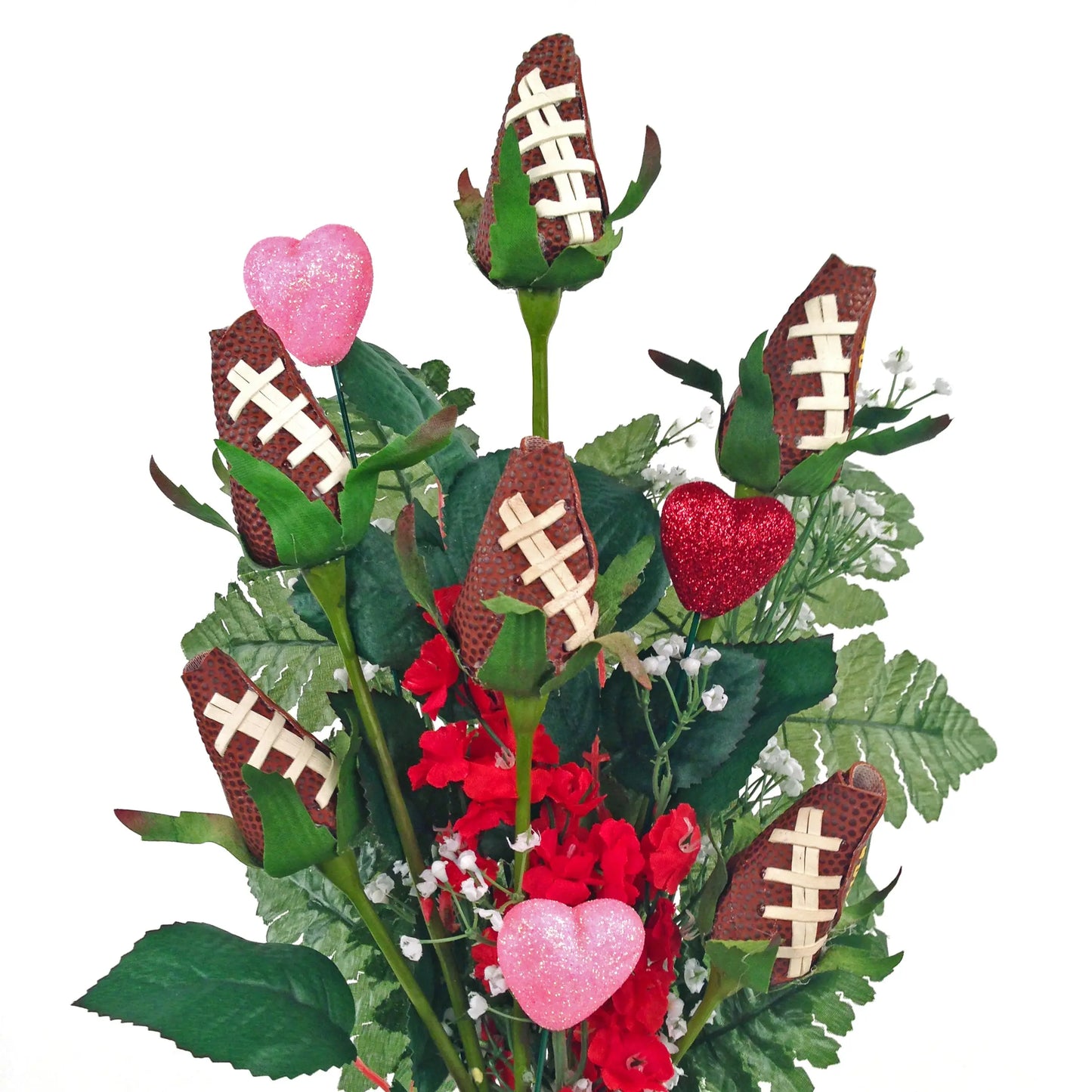 Football Rose Valentine's Day Vase Arrangement Sports Roses