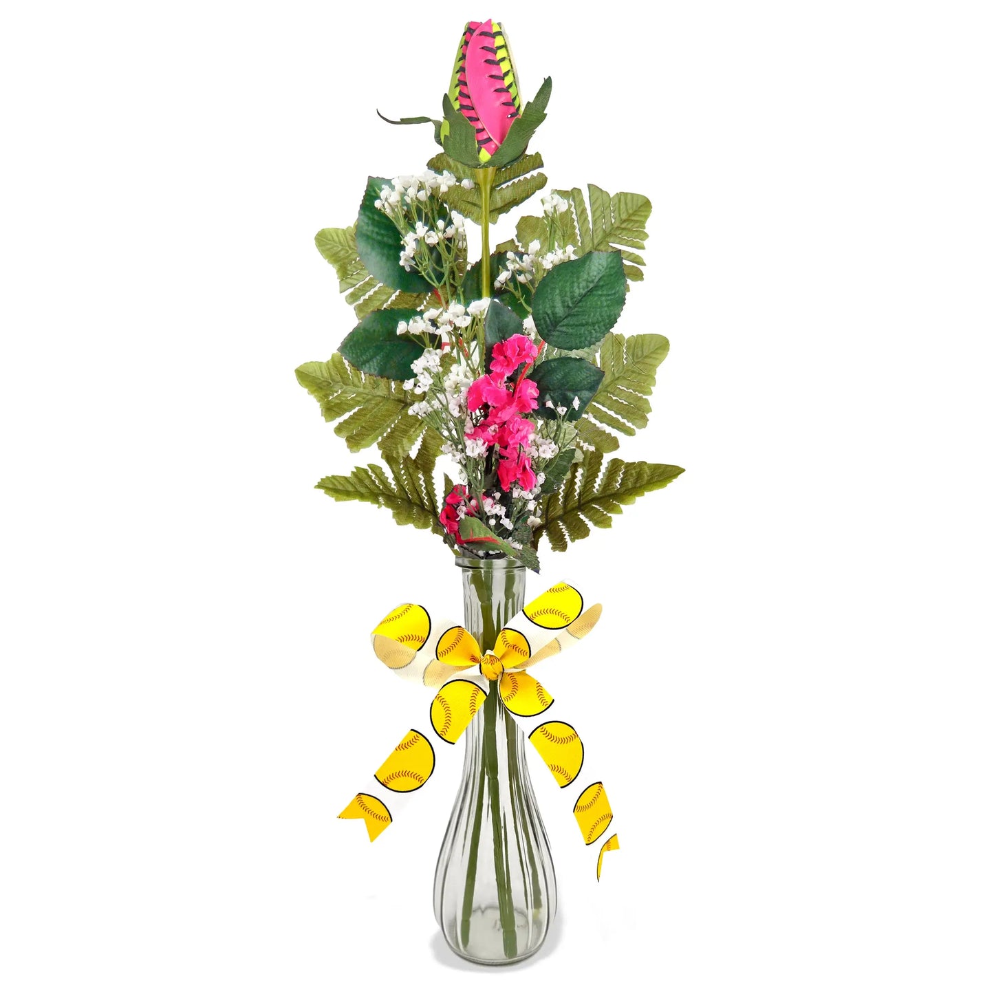 Pink/Yellow Softball Rose - Special Edition Sports Roses  