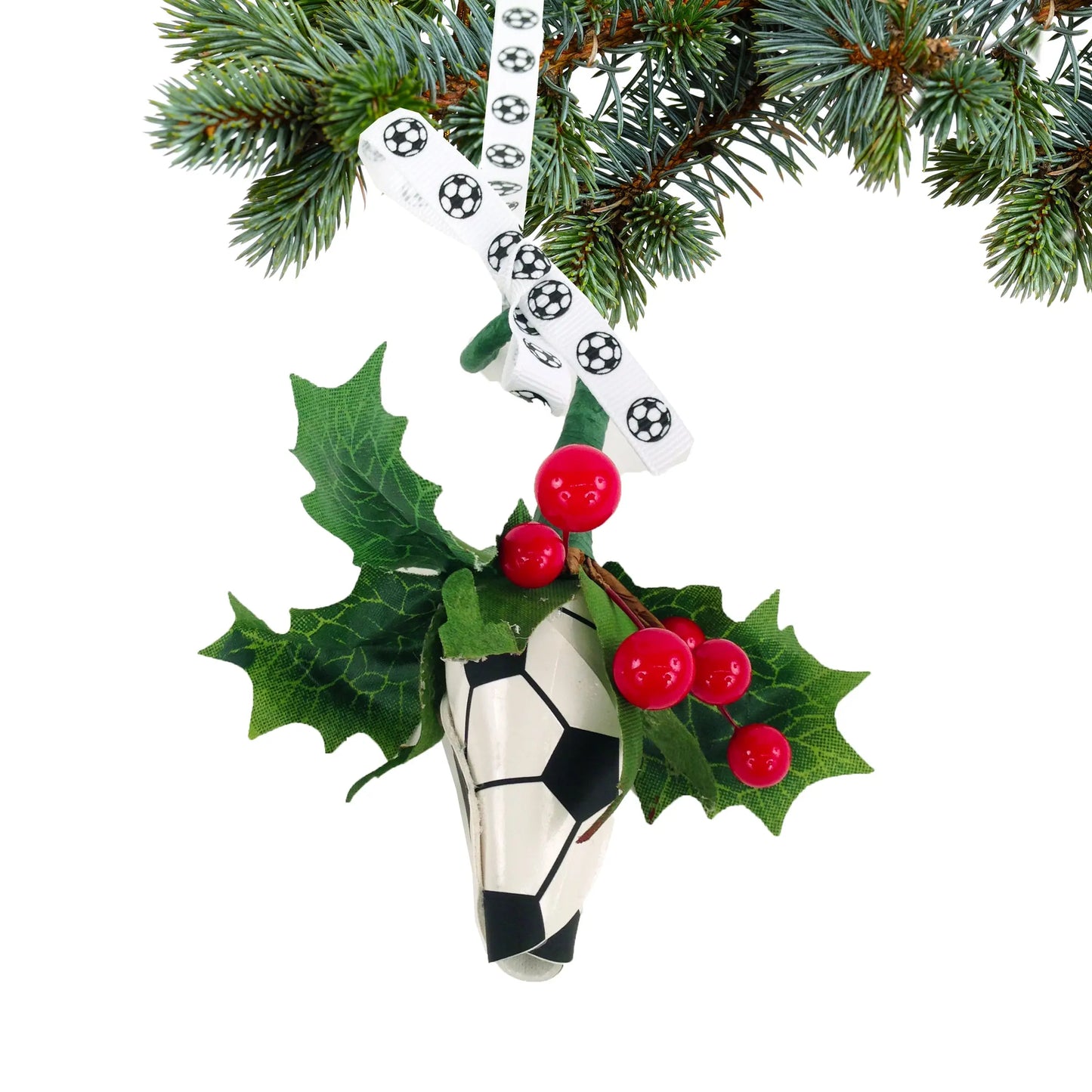 Soccer Rose Christmas Ornament with Gift Box Sports Roses  