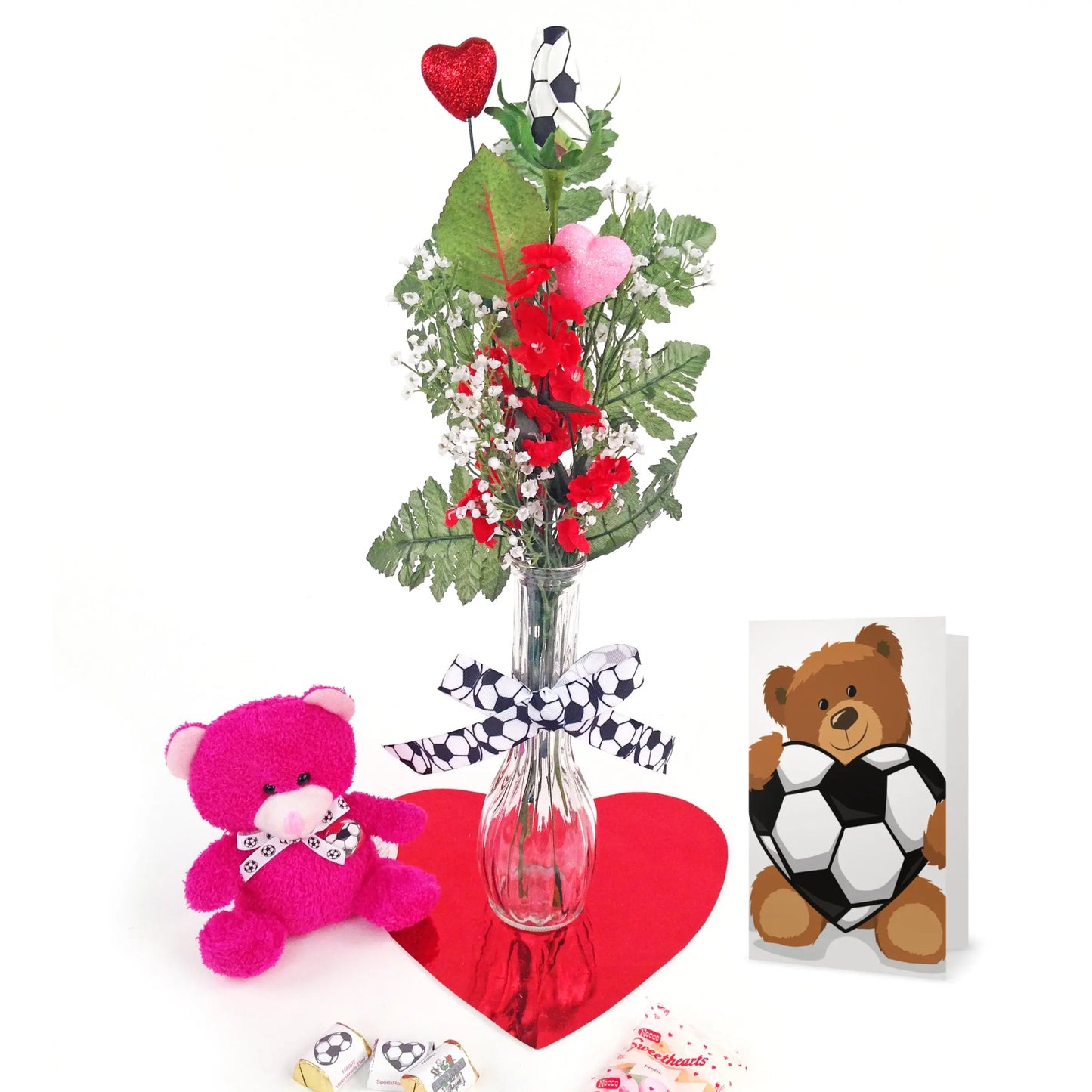 Soccer Rose Valentine's Day Vase Arrangement Sports Roses  