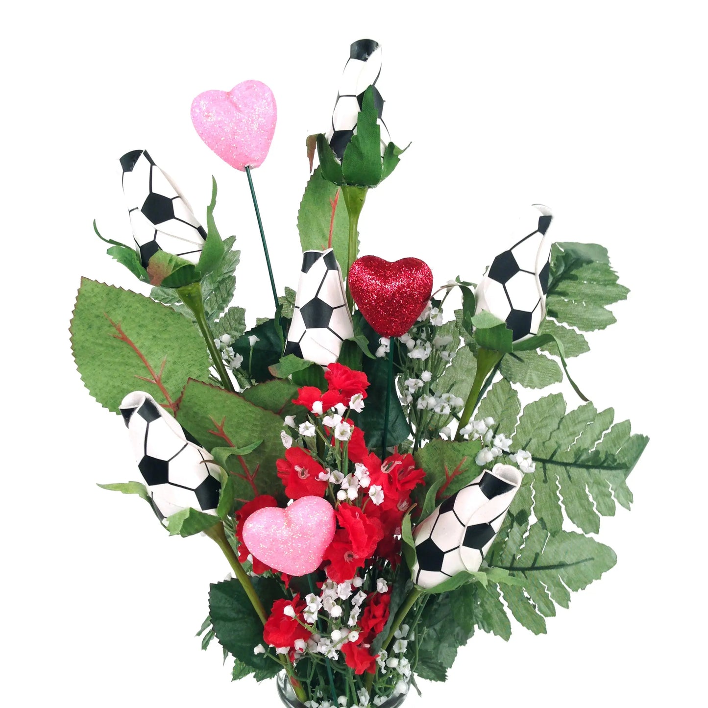 Soccer Rose Valentine's Day Vase Arrangement Sports Roses