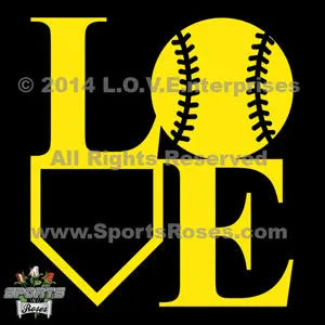 Softball LOVE Decal