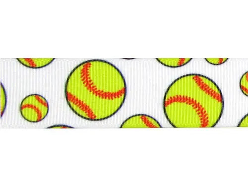 Softball Ribbon Grosgrain (1 yard)