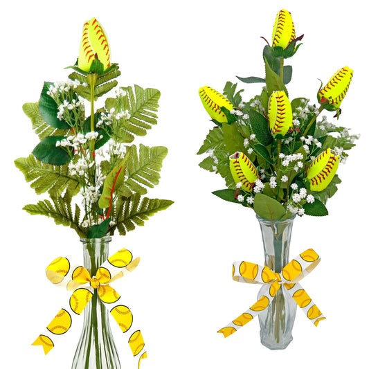 Softball Rose Vase Arrangement Sports Roses