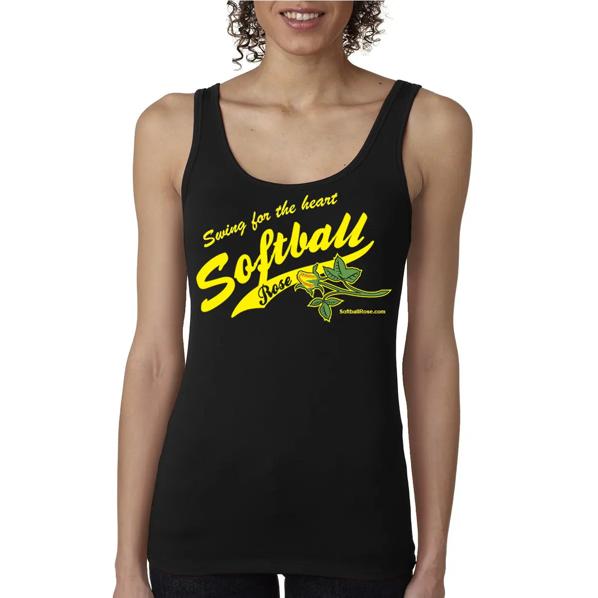 Softball Rose Women's Tank Top Shirt Sports Roses