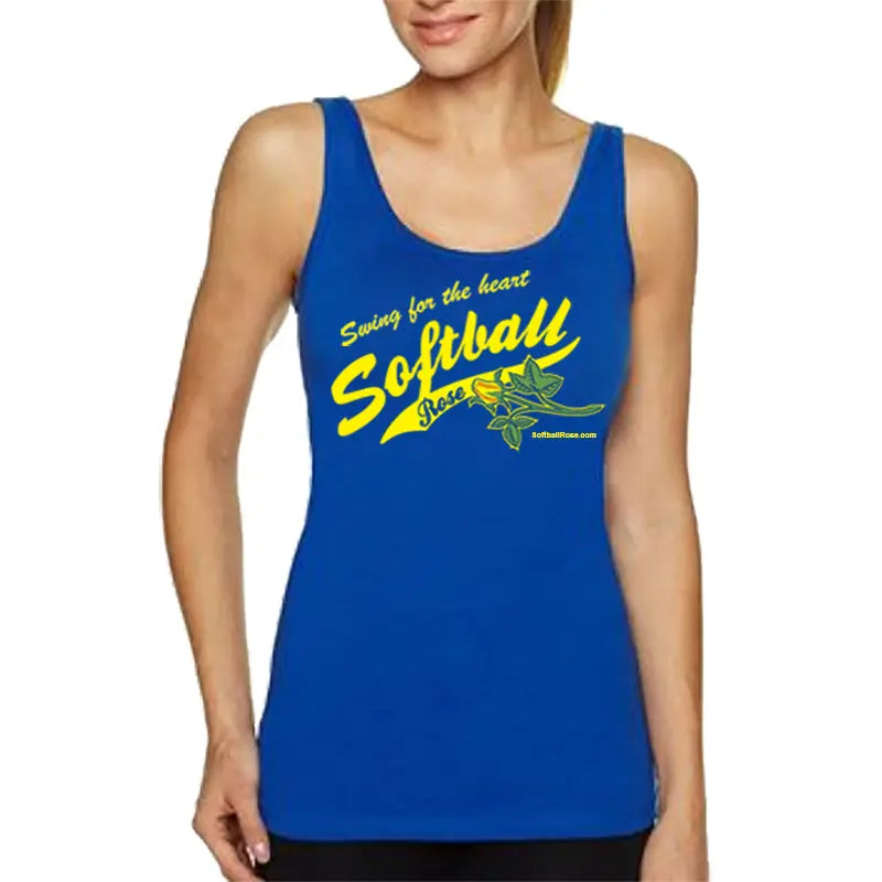 Softball Rose Women's Tank Top Shirt Sports Roses
