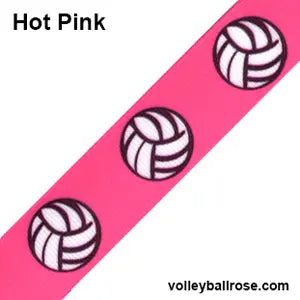 Volleyball Ribbon Grosgrain Hot Pink (1 yard)