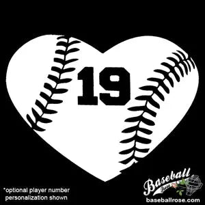 Baseball Heart Decal