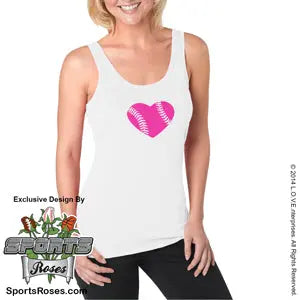 Baseball Heart Ladies Jersey Tank Shirt