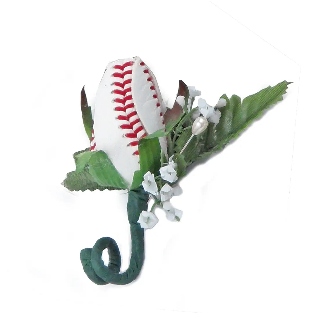 Baseball Rose Boutonniere with Gift Box Arrangement Sports Roses  