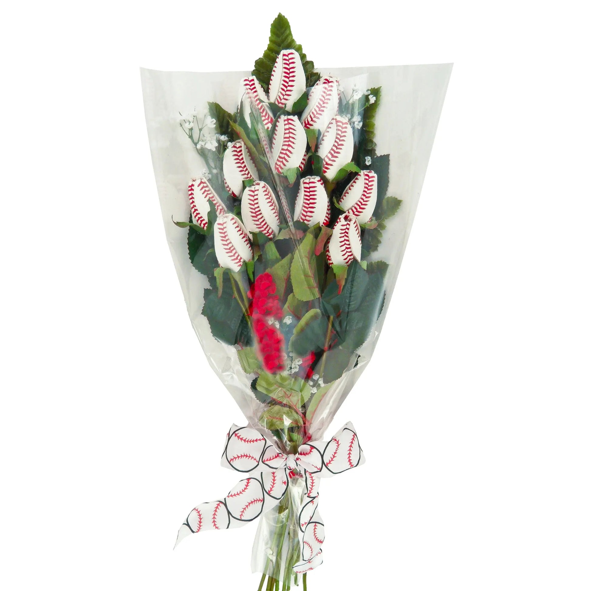 Baseball Rose Bouquet (12 Roses) with Premium Baseball Leather