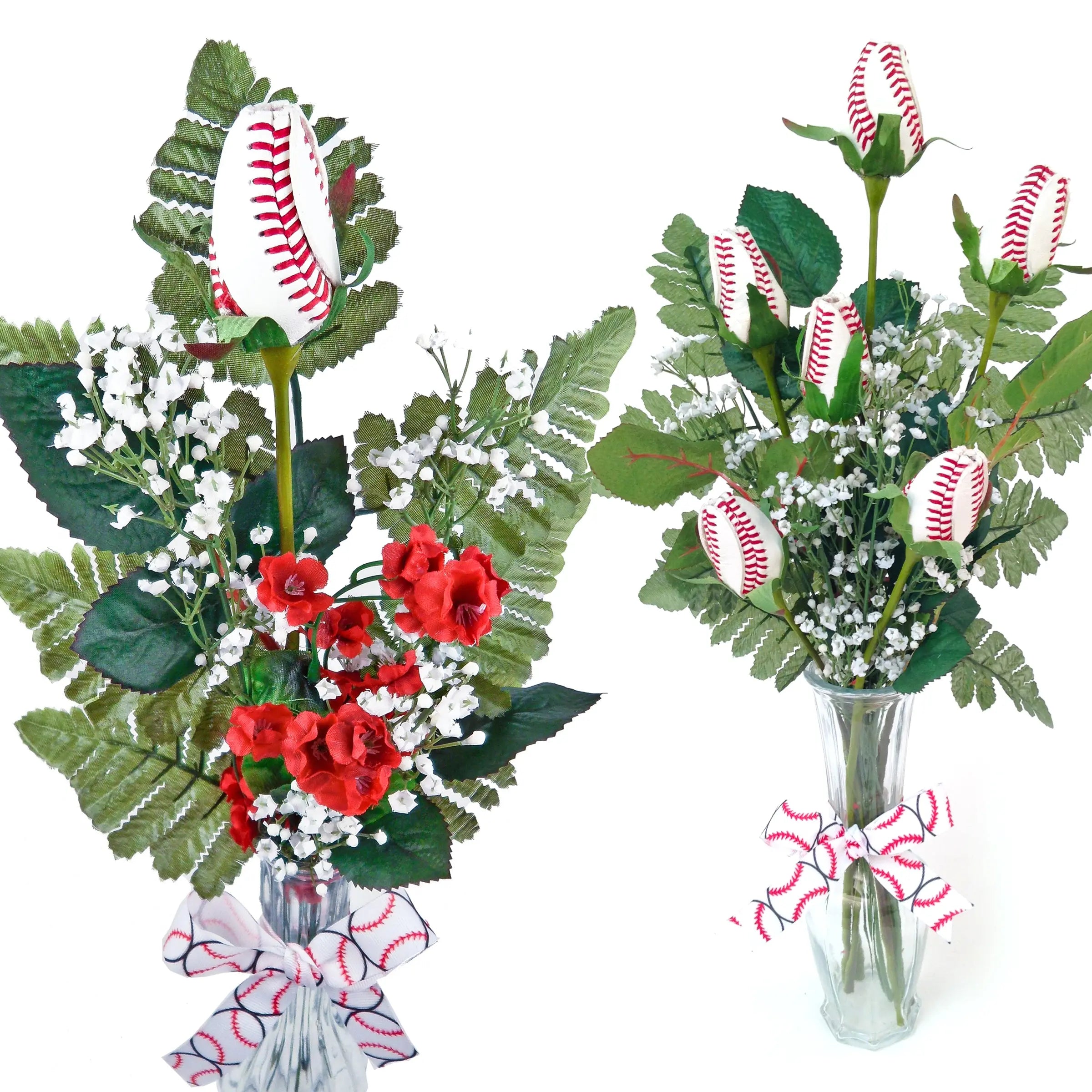 Baseball Rose Vase Arrangement - Baseball gifts for home or office ...