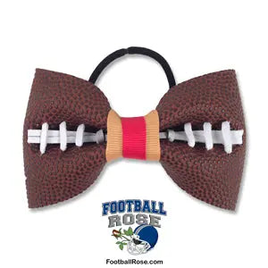 Basic Football Hair Bow - Red and Old Gold