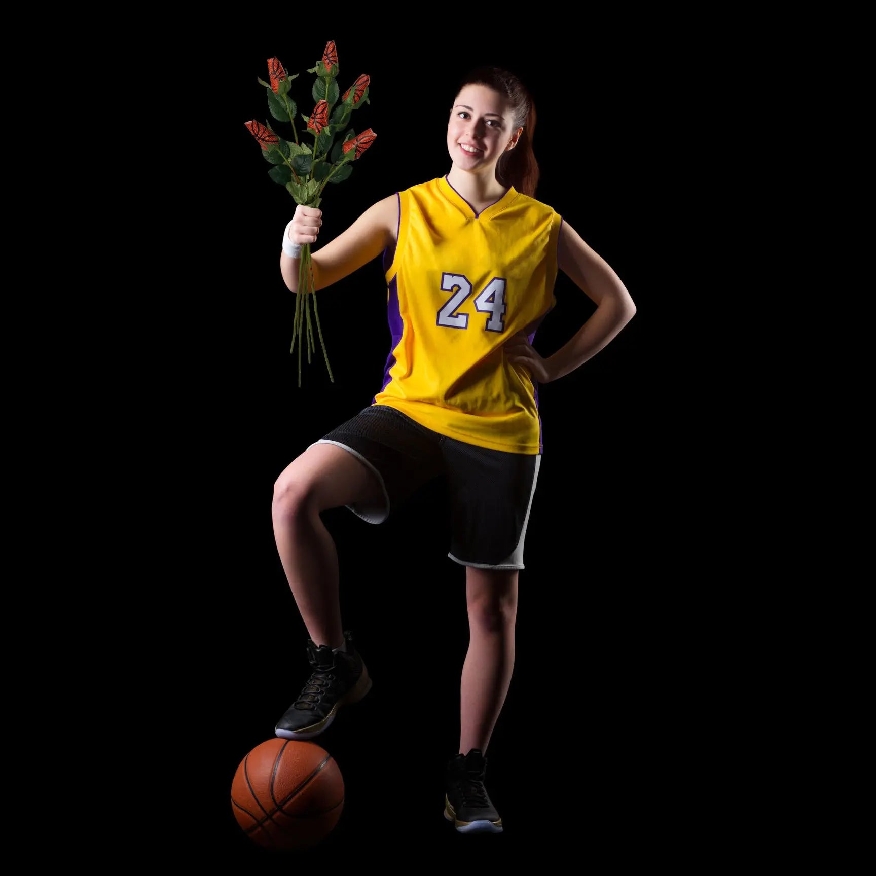 Basketball Rose with Graduation Class Year Sports Roses  