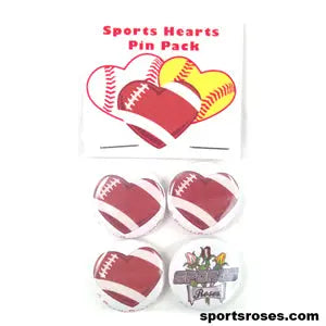Football Hearts Pin Pack