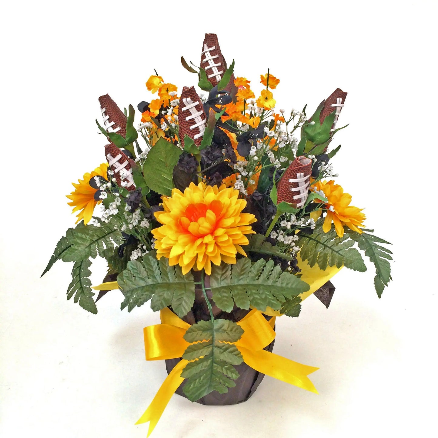 Football Rose Centerpiece Arrangement - Customize Color Theme for School or Team Sports Roses  