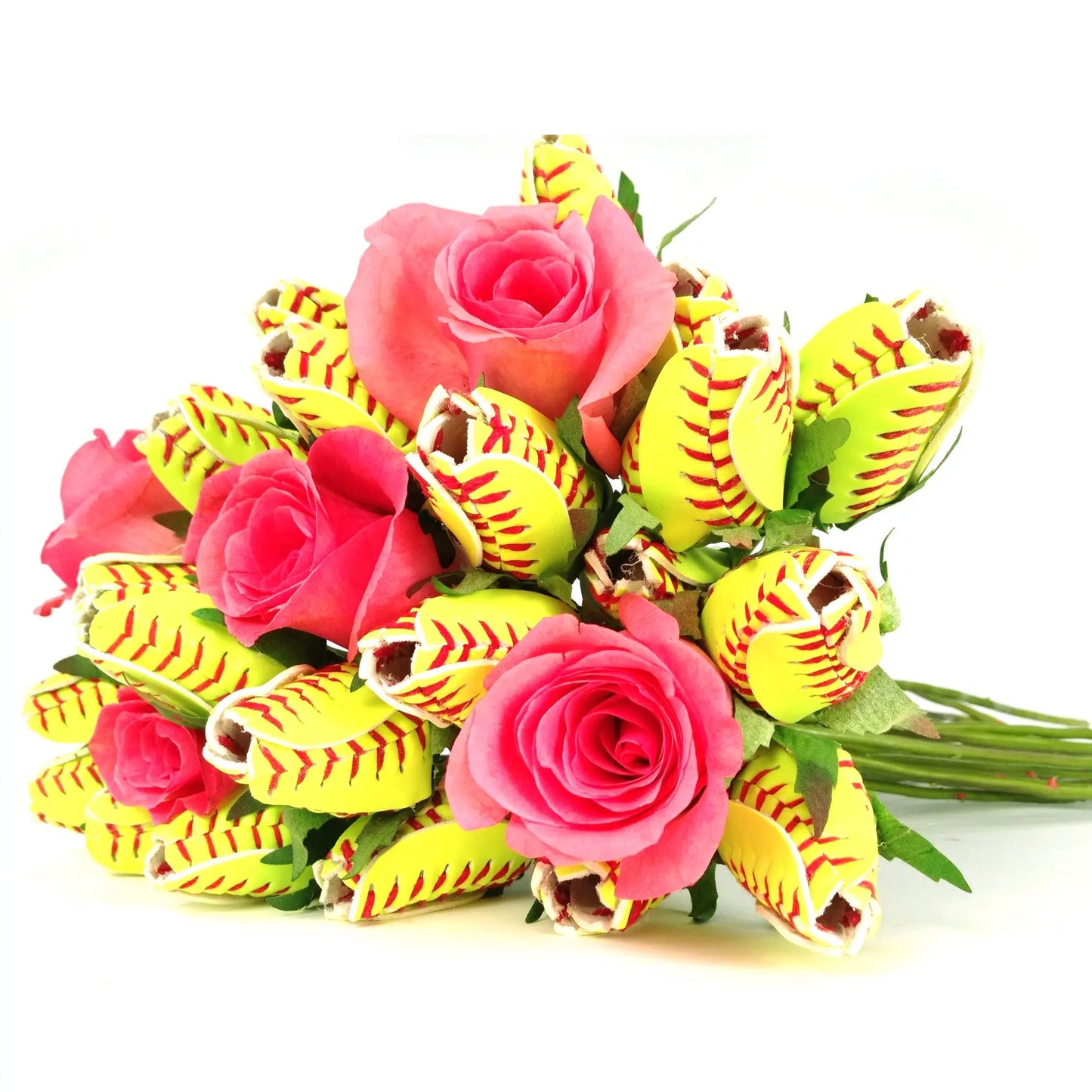 Pink/Yellow Softball Rose - Special Edition Sports Roses  