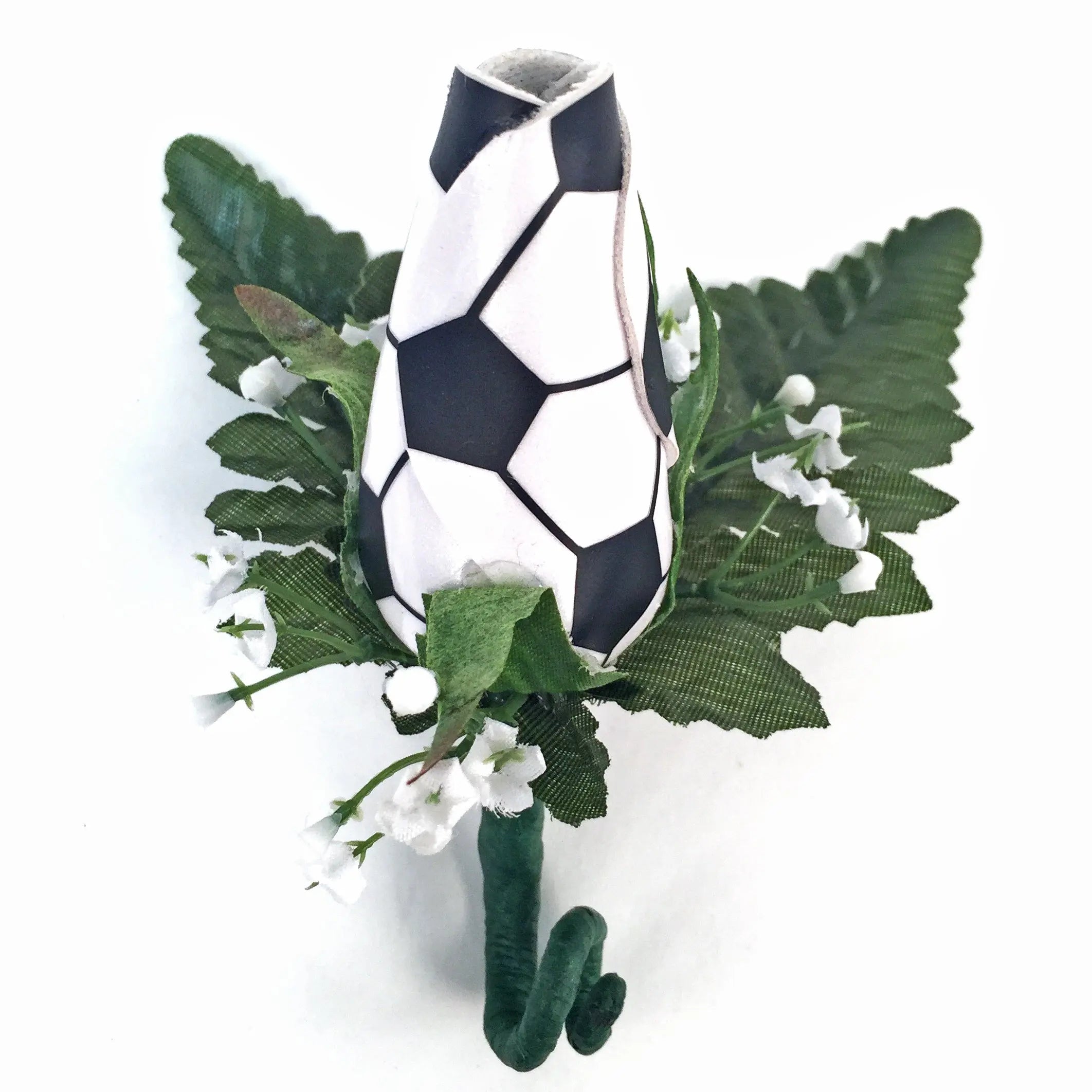 Soccer Rose Boutonniere for Soccer themed weddings, prom, homecoming ...