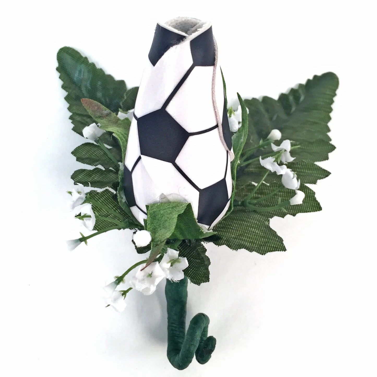 Soccer Rose Boutonniere with Gift Box Arrangement Sports Roses  
