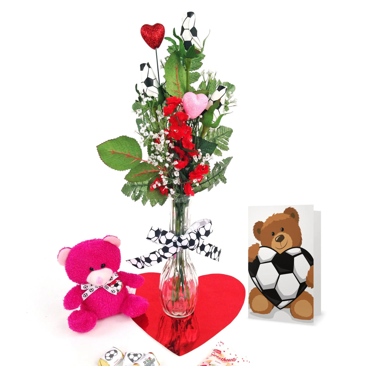 Soccer Roses Soccer Rose Valentine's Day Vase Arrangement – Sports Roses