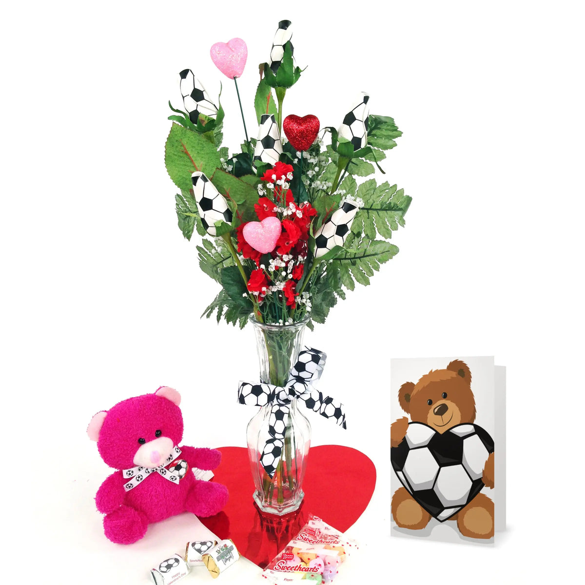 Soccer Roses Soccer Rose Valentine's Day Vase Arrangement – Sports Roses