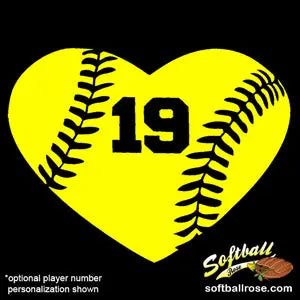 Softball Heart Decal