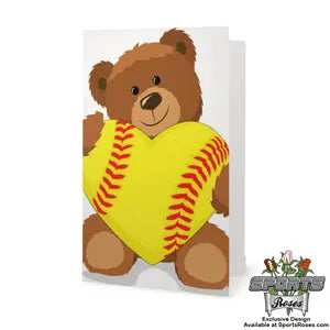 Softball Heart Greeting Card