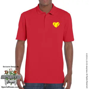 Softball Heart Polo Shirt - Men's